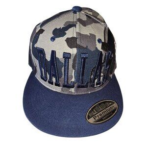Dallas Baseball New Leader Colossal Drip D Helmet Starred Navy Grey Snapback Hat